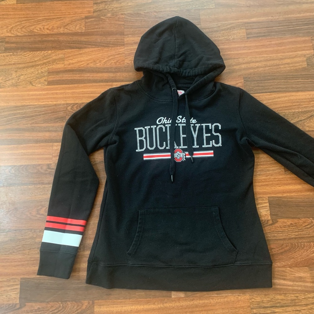 Scarlet & Gray Ohio State Hoodie Women’s Medium Black Pullover Sweatshirt